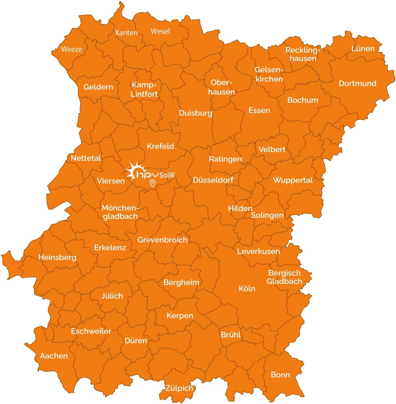 Photovoltaik-Einsatzgebiet Willich, Mönchengladbach, Neuss, Aachen, Bonn, Düsseldorf, Köln, Schwalmtal